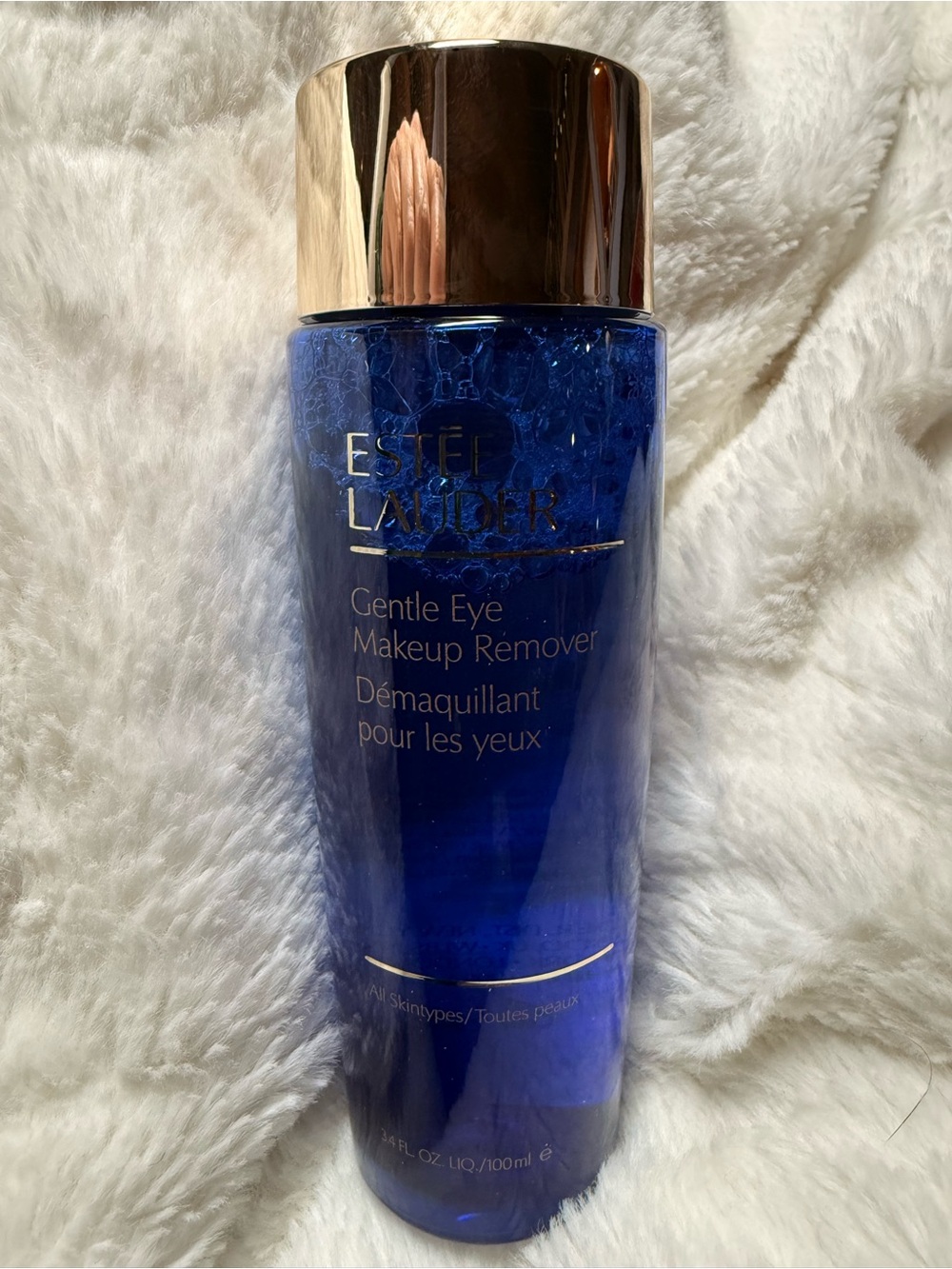 Estee Lauder Blue Bottle Eye Makeup Remover with Gold Cap